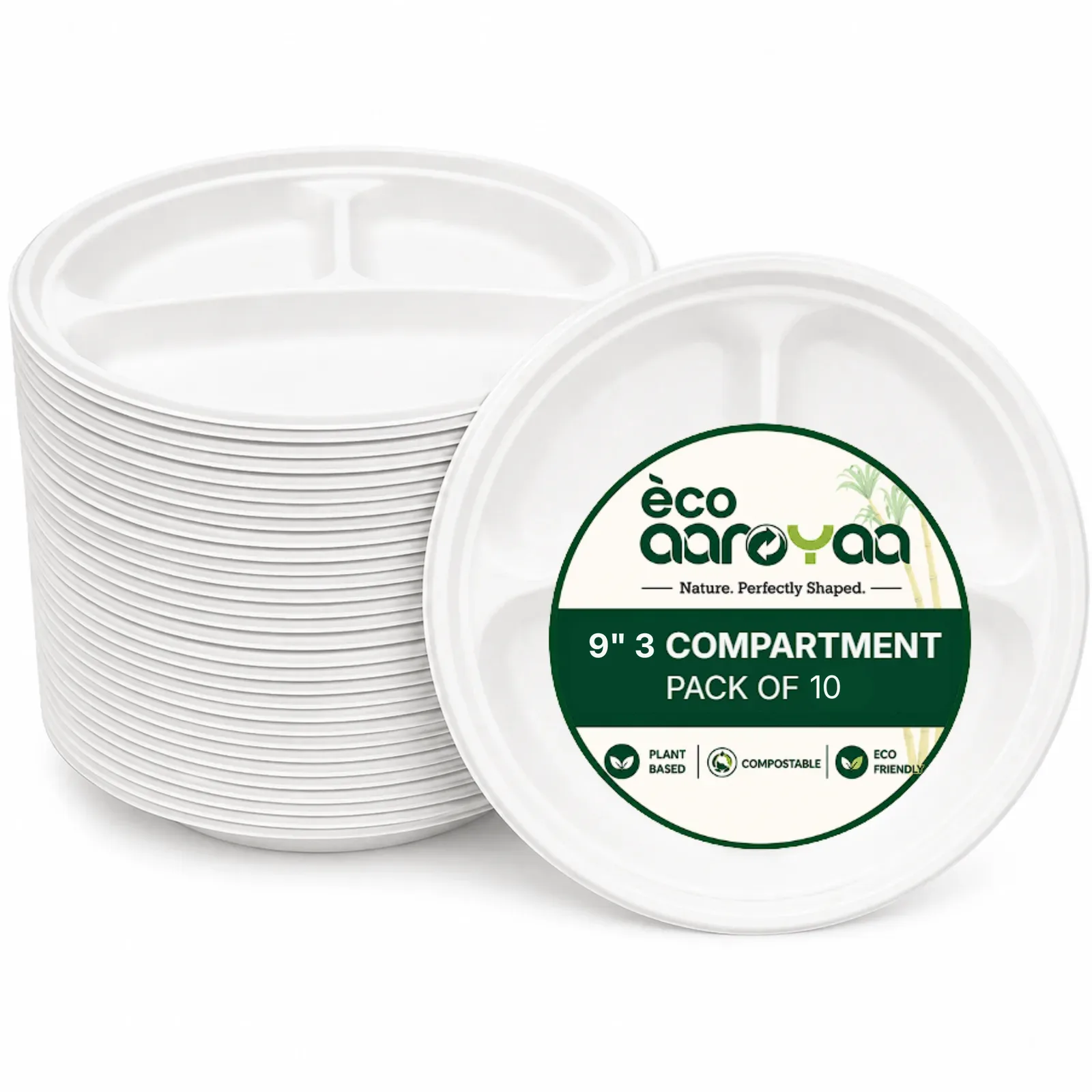 Why Aaroyaa 9" 3 Compartment Round Plates Are the Smart Choice for Eco-Friendly Dining