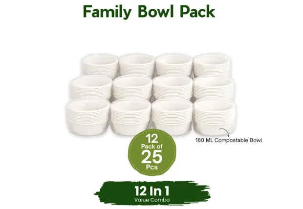 Family Bowl Pack 180ml Compostable Bowls: The Smart Choice for Sustainable Serving