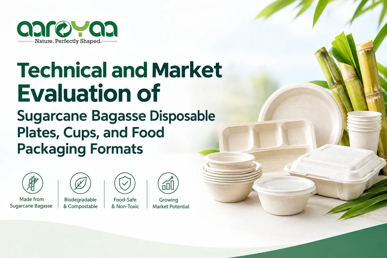 Technical and Market Evaluation of Sugarcane Bagasse Disposable Plates, Cups, and Food Packaging Formats