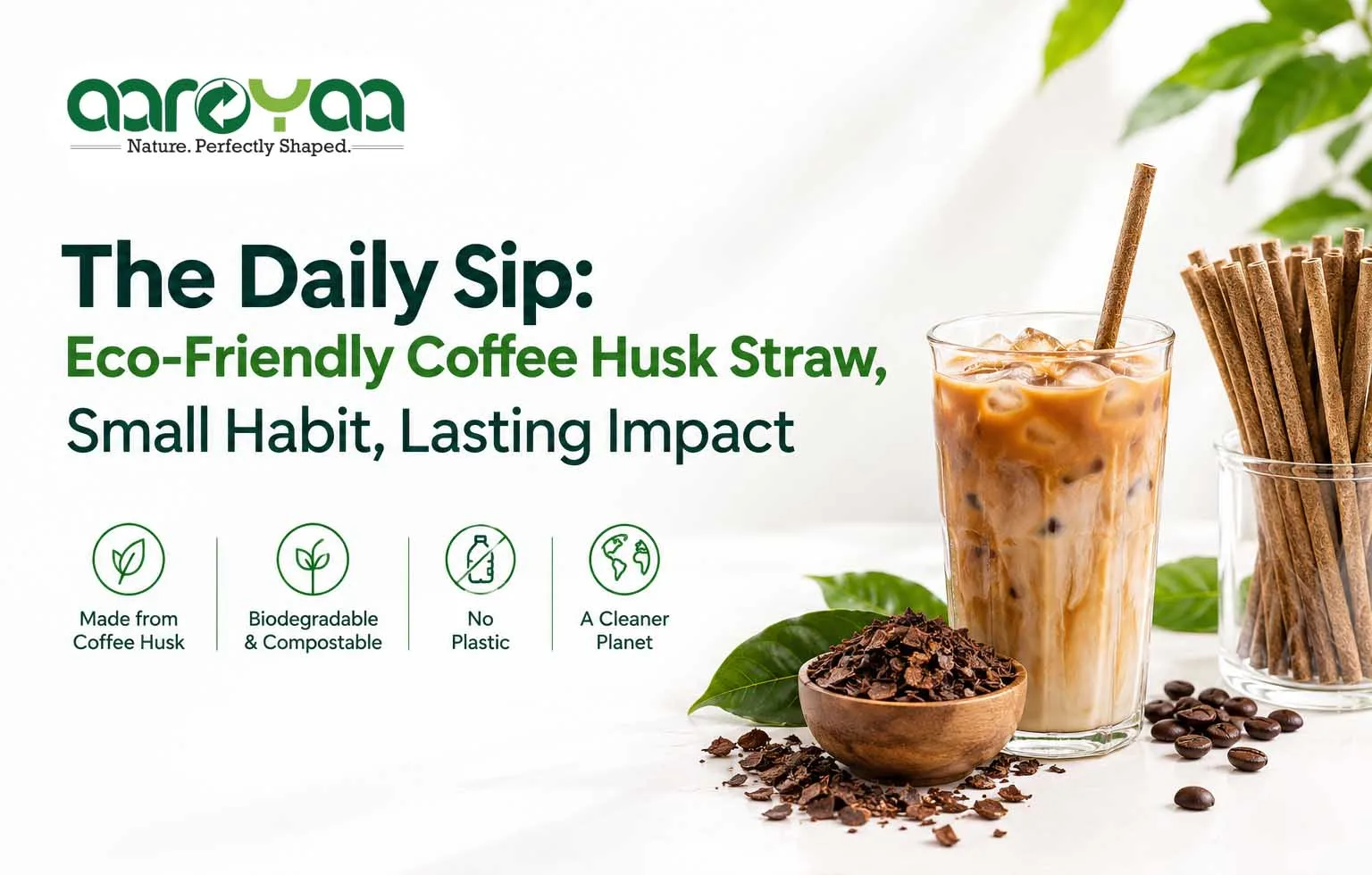 The Daily Sip: Eco-Friendly Coffee Husk Straw, Small Habit, Lasting Impact