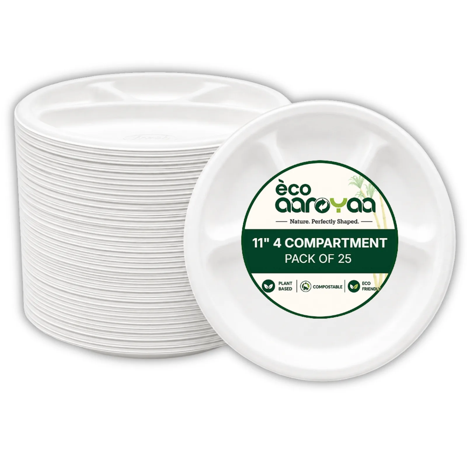 11" 4 CP Round Plate (Pack of 25) 1