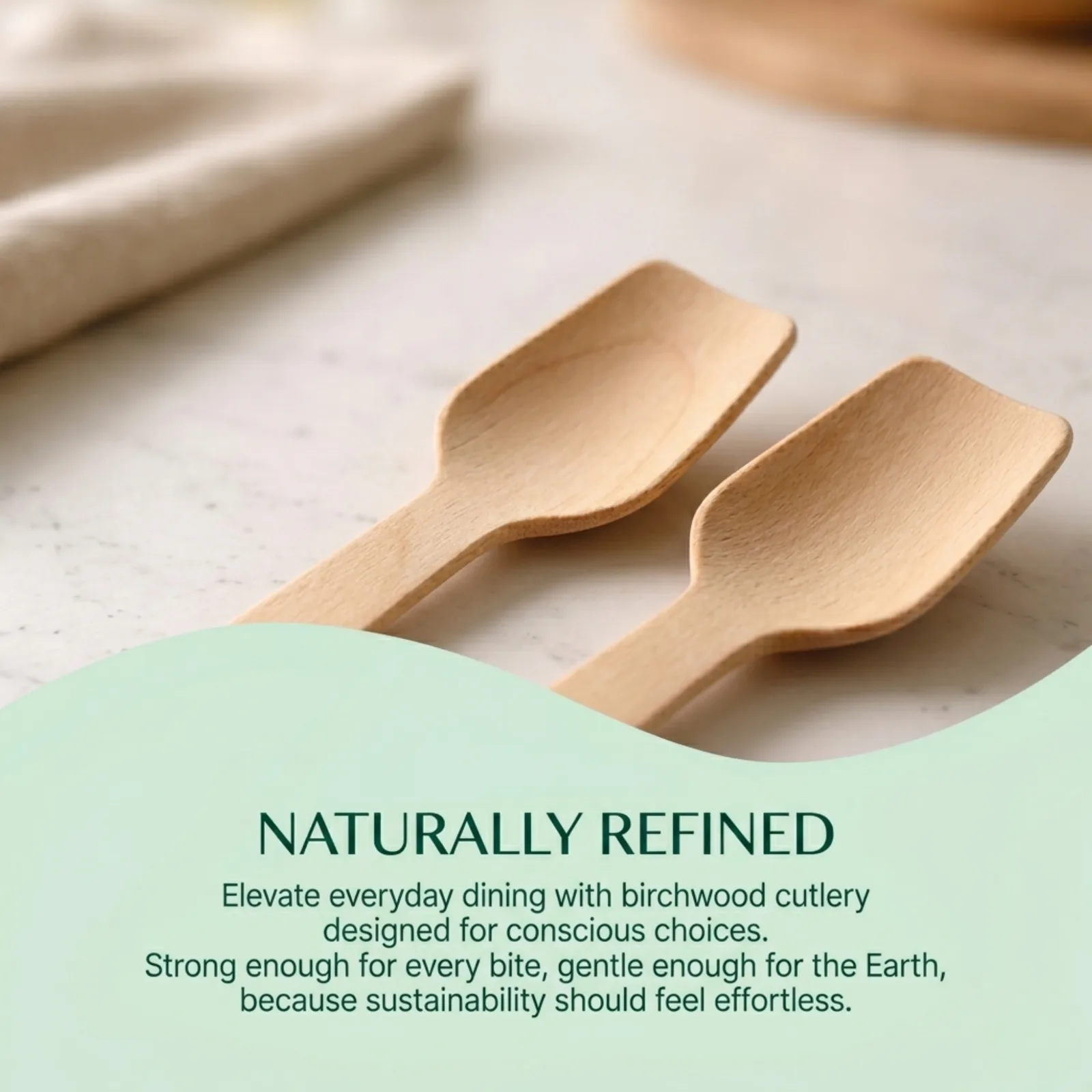 Wooden Cutlery Dessert Spoon 4