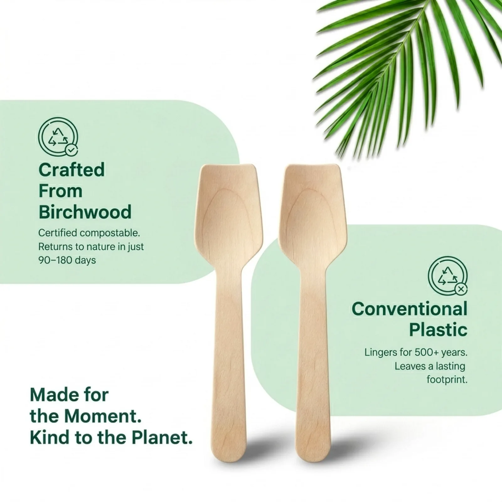 Wooden Cutlery Dessert Spoon 5