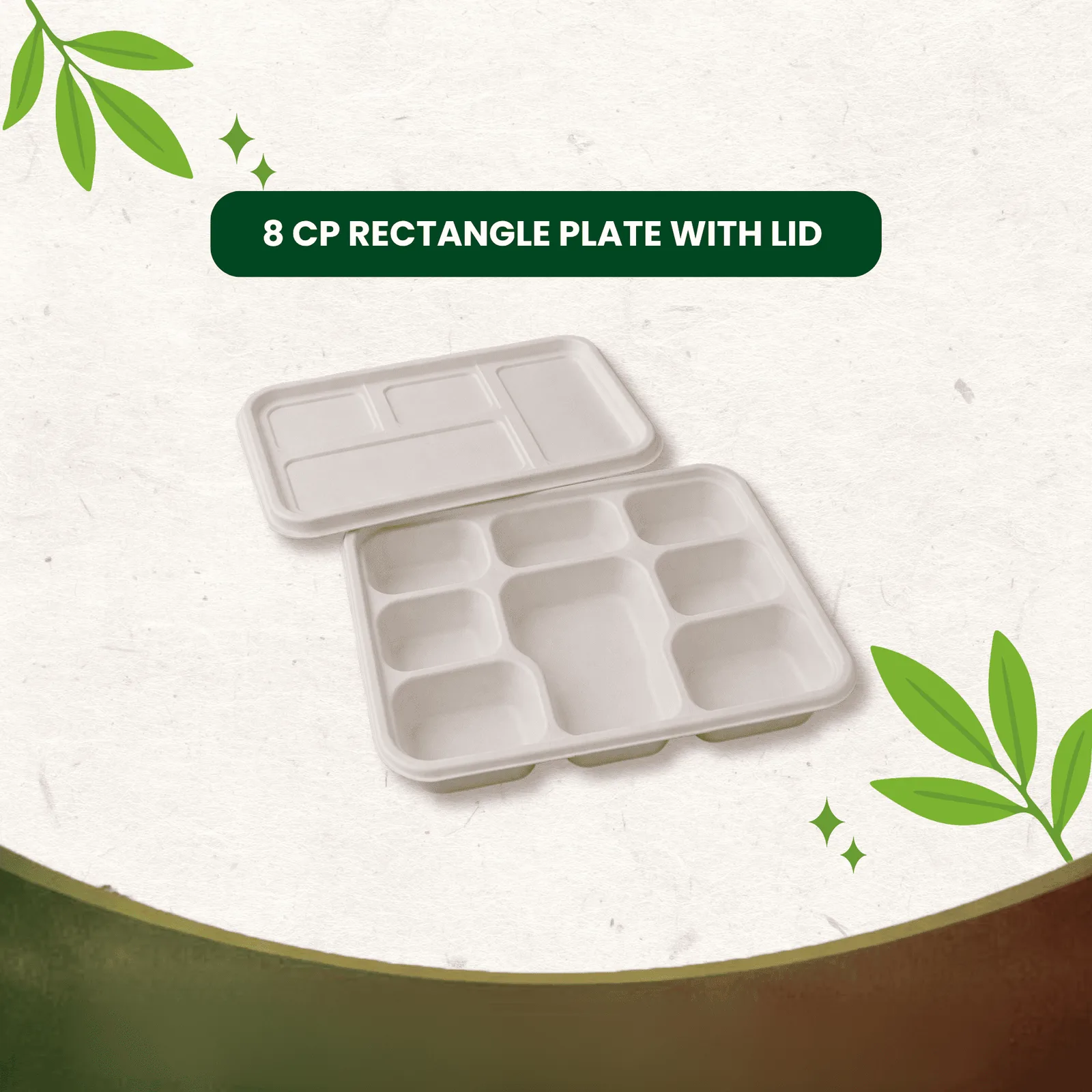 8 CP Rectangle Plate with Lid (Pack of 25) 4