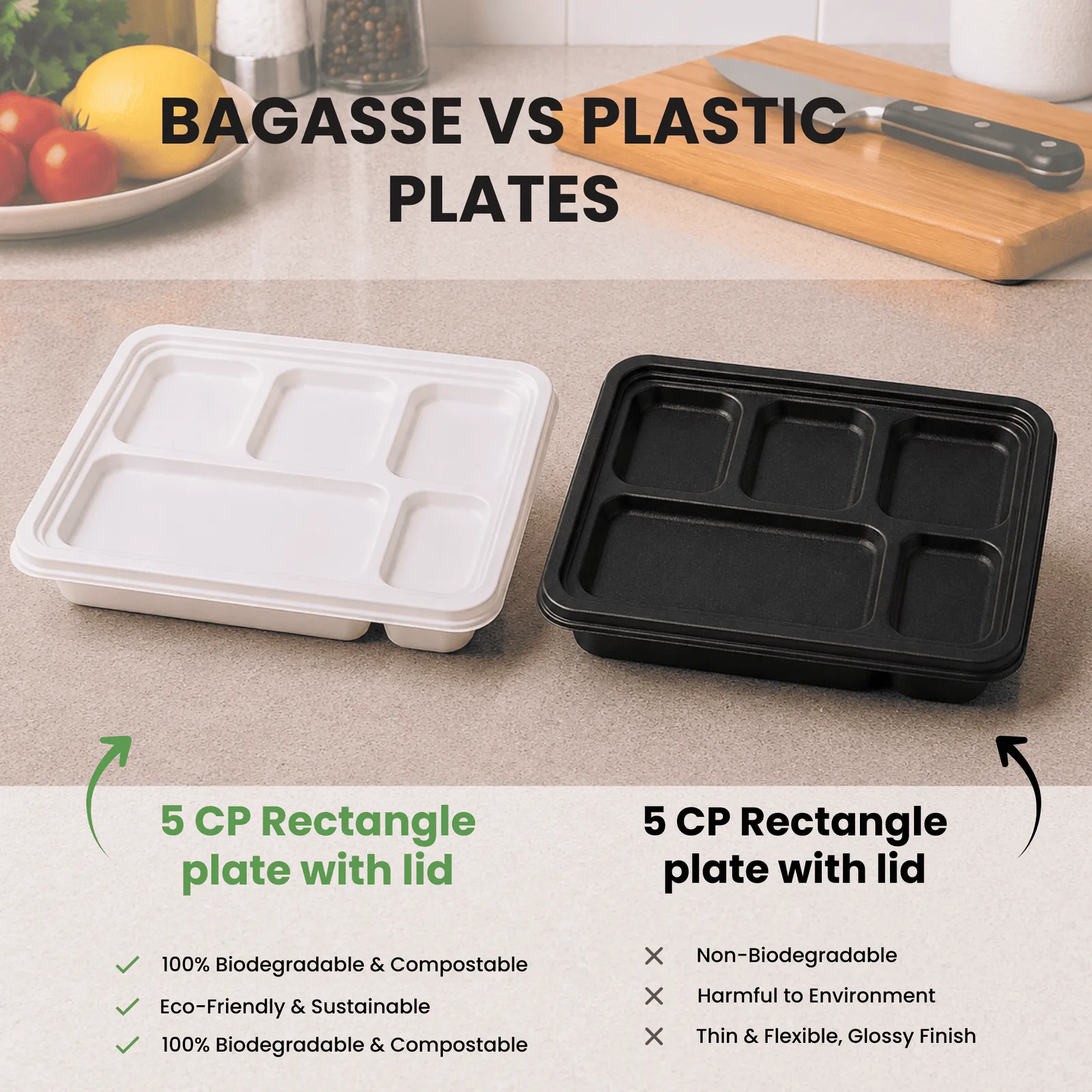 5 CP Rectangle Plate with Lid 5