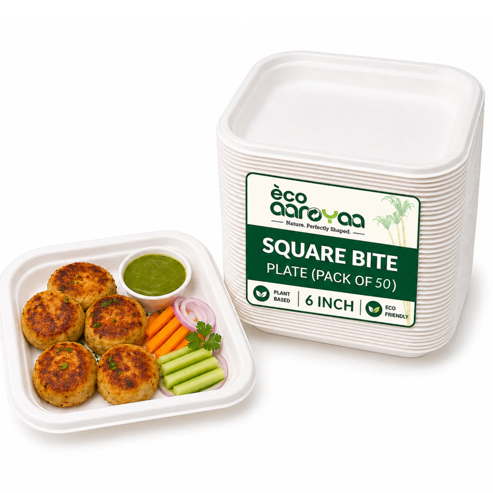 6 Inch Square Tray (Pack of 50) 1