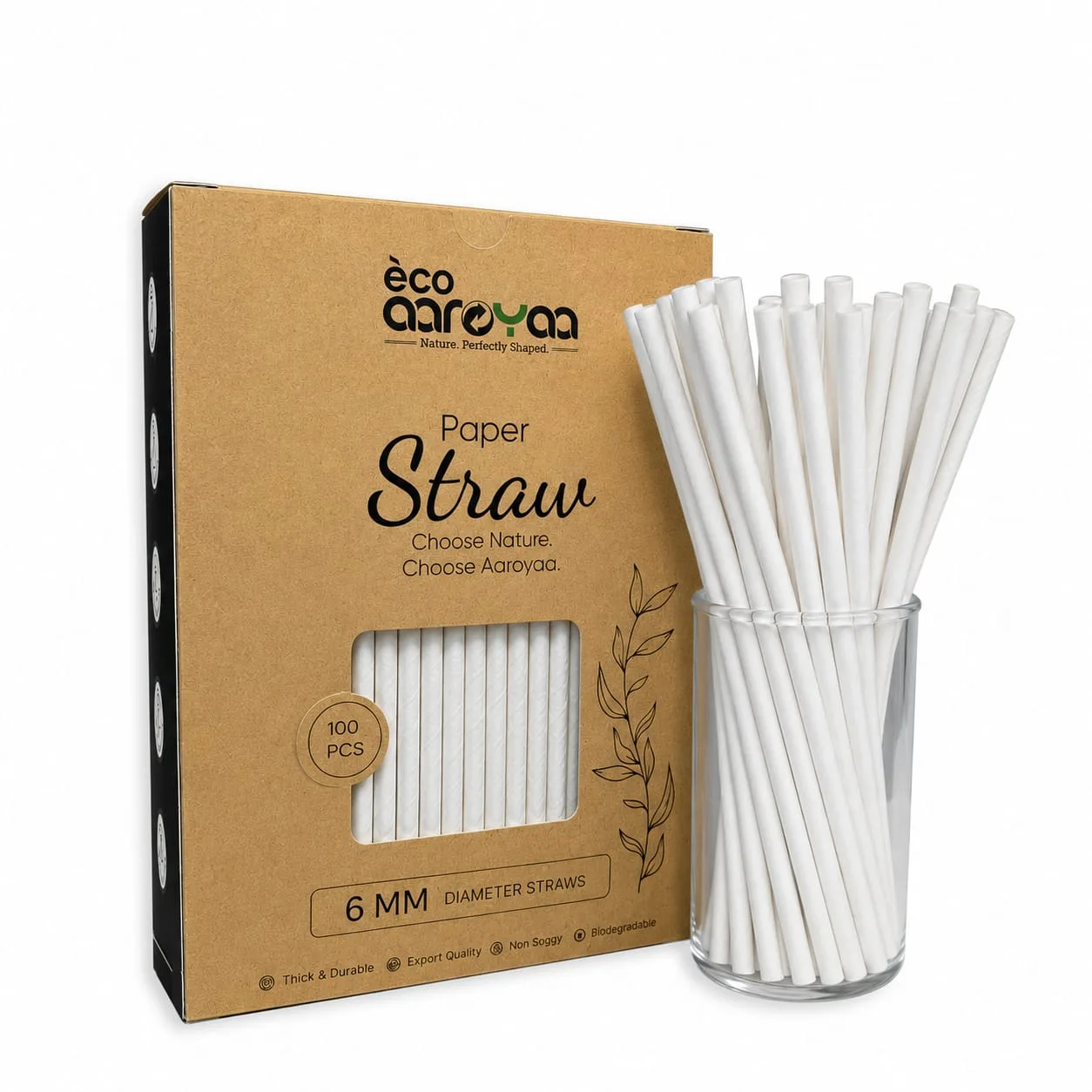 Paper Straw 6 MM (Pack of 100)
