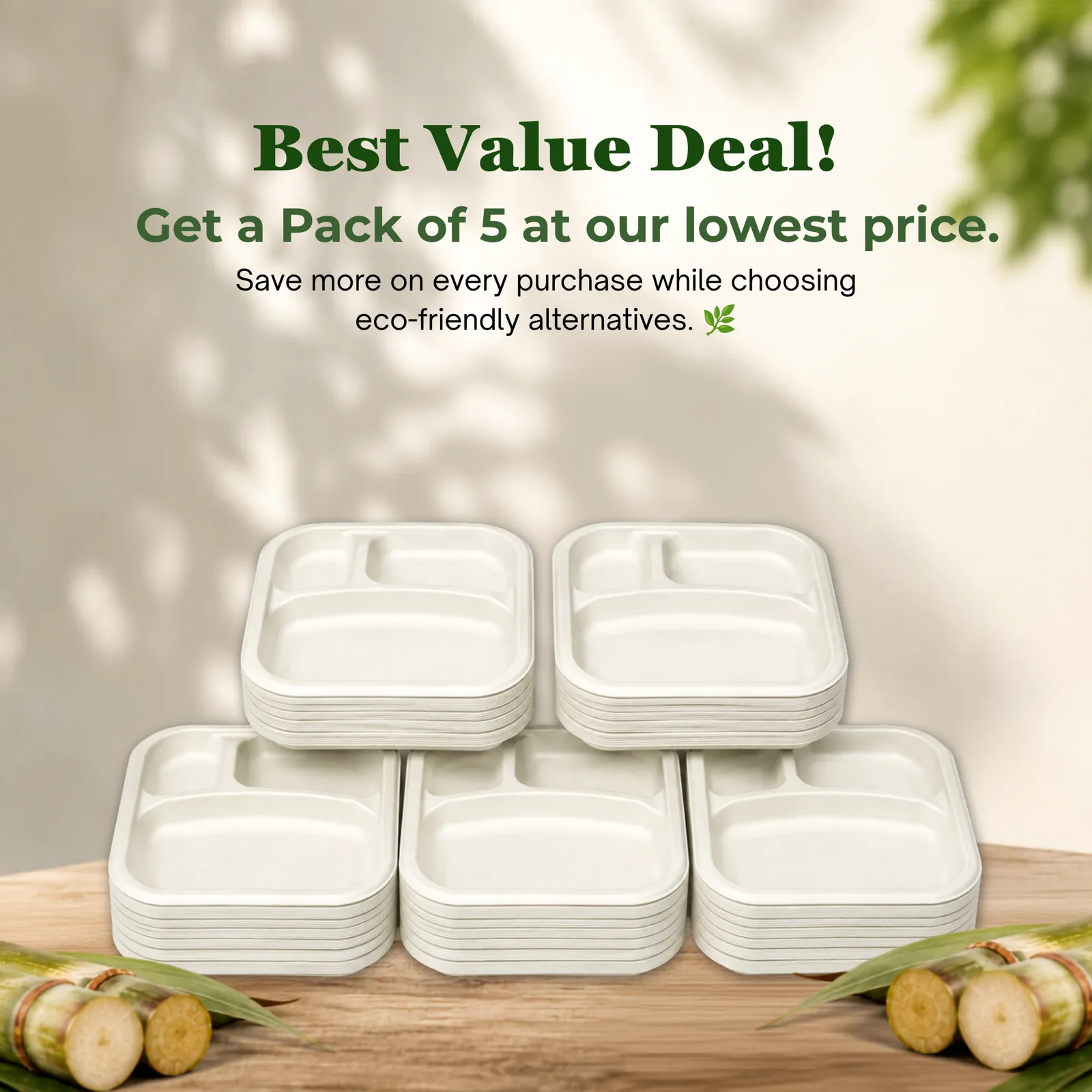6 Inch Triangle Plate – Eco Bagasse