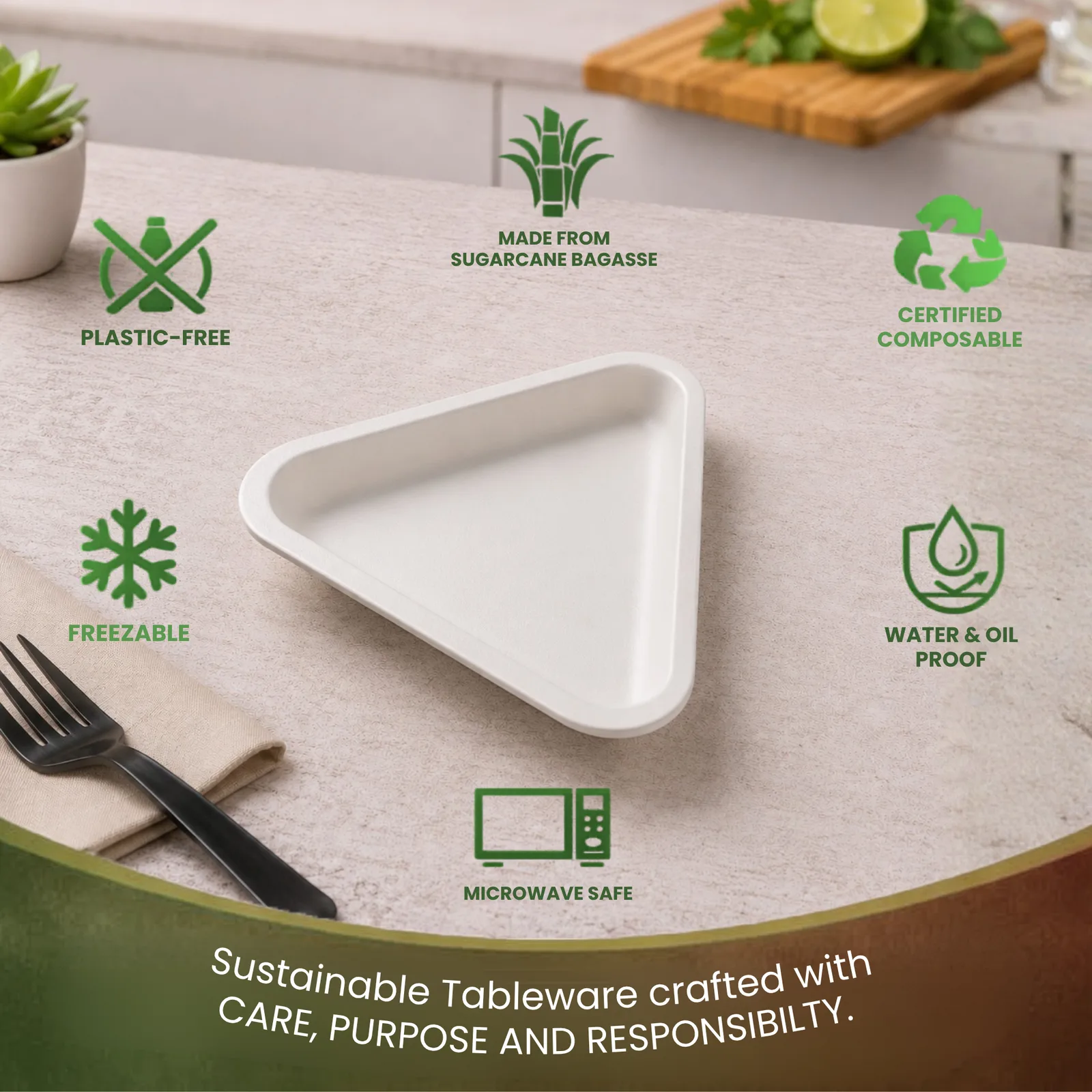 6 Inch Triangle Plate (Pack of 50) 2