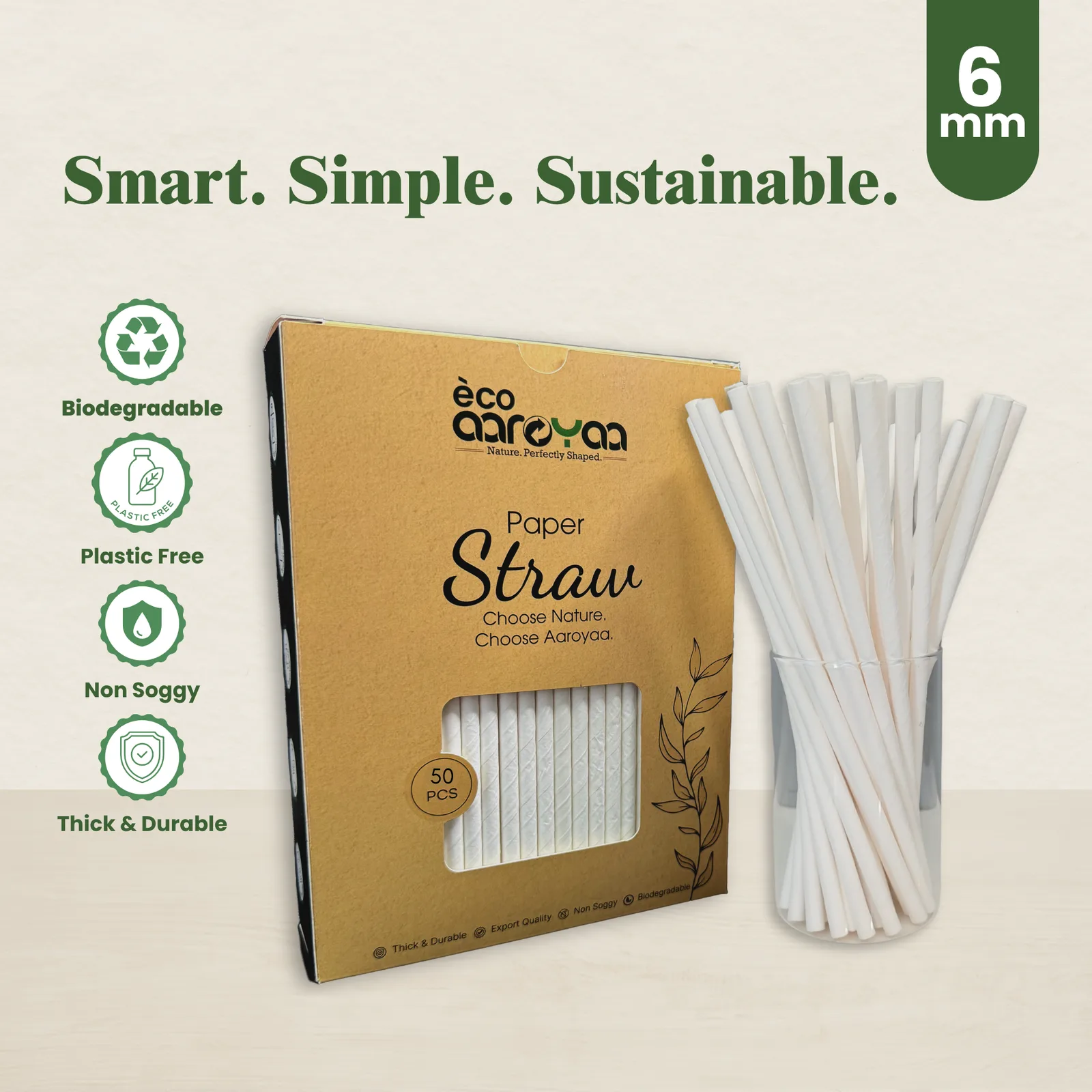 Paper Straw 6 MM (Pack of 50) 1