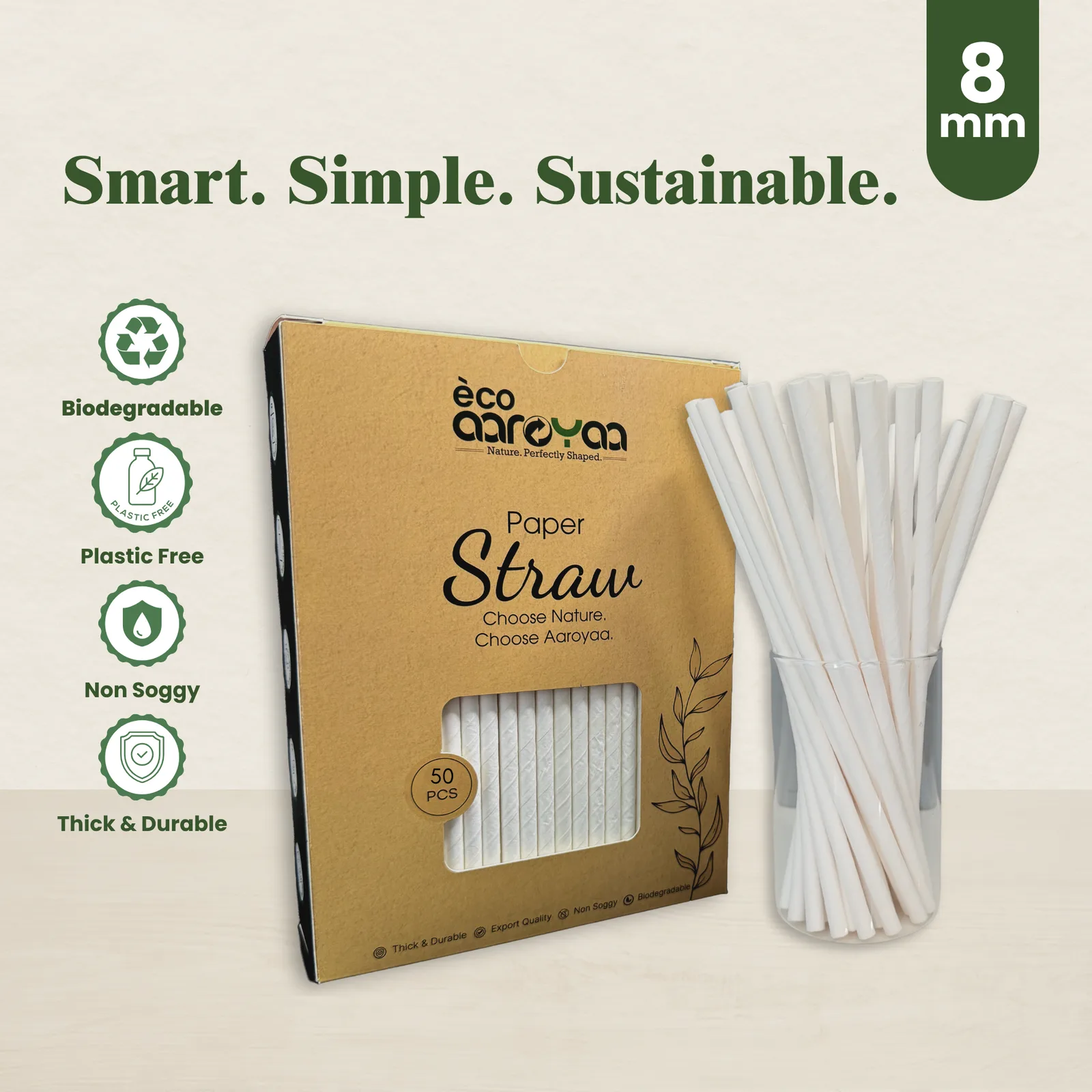 Paper Straw 8 MM (Pack of 50) 1
