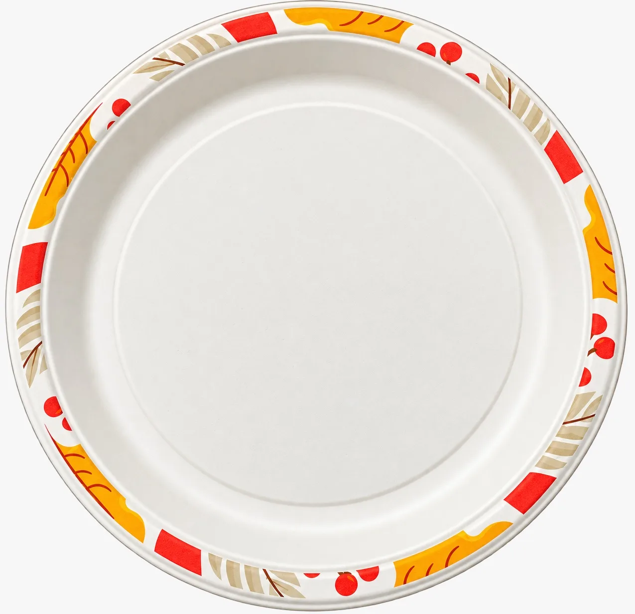 ECO AAROYAA PARTY PRINTED 11 INCH ROUND PLATE (PACK OF 50)